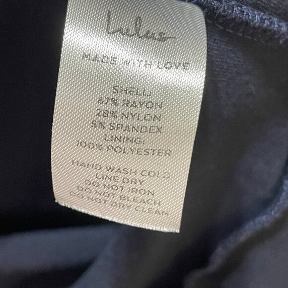 Lulus OTS How Much I Care Dress Midnight Blue Size S Small Stretch Midi - Picture 5 of 6